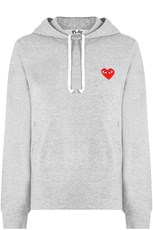 Comme Des Garcons PLAY HOODY RED HEART GREY